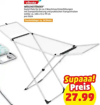 PENNY Vileda Wäscheständer 180 x 55 x 99 cm Angebot