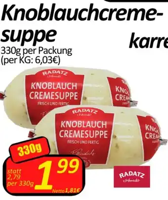 Wurstico Radatz Knoblauchcremesuppe 330g Angebot