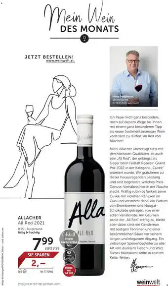 Interspar Allacher All Red 2021 0,75L Angebot
