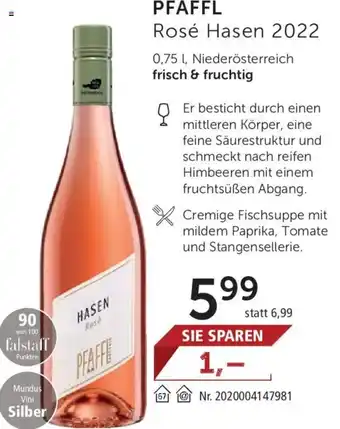 Interspar Pfaffl Rosé Hasen 2022 0,75L Angebot