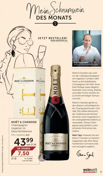 Interspar Moét & Chandon Champagner Impérial im Geschenkkarton 0,75L Angebot