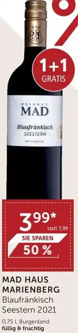 Interspar Mad Haus Marienberg Blaufränkisch Seestern 2021 0,75L Angebot