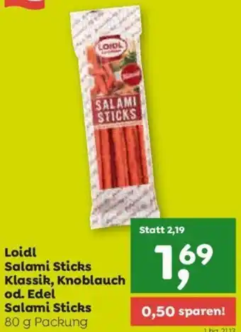 ADEG Loidl Salami Sticks Klassik, Knoblauch od. Edel Salami Sticks 80 g Angebot