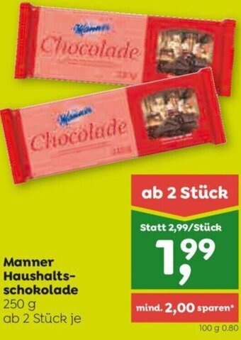 ADEG Manner Haushalts-schokolade 250 g Angebot