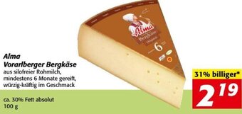 Nah&Frisch Alma Vorarlberger Bergkäse 100 g Angebot