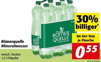 Nah&Frisch Römerquelle Mineralwasser 1,5 Liter Angebot