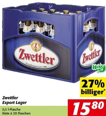 Nah&Frisch Zwettler Export Lager 0,5 L Angebot