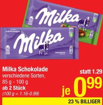 Maximarkt Milka Schokolade 85 g- 100 g Angebot