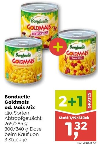 ADEG Bonduelle Goldmais od. Mais Mix 265/285 g Angebot