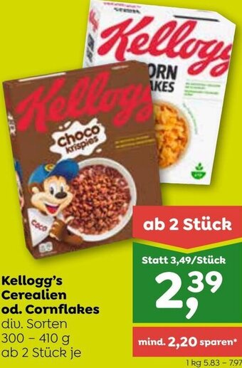 ADEG Kellogg's Cerealien od. Cornflakes 300-410 g Angebot