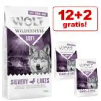 Zooplus 12 + 2 kg gratis! 14 kg wolf of wilderness "soft" mit freiland-fleisch Angebot