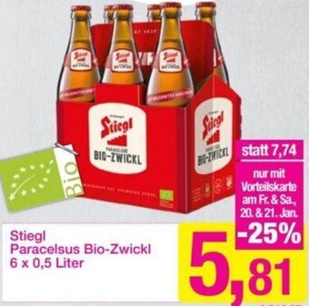 Sutterlüty Stiegl Paracelsus Bio-Zwickl 6 x 0,5 Liter Angebot