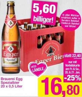 Sutterlüty Brauerei Egg Spezialbier 20 x 0,5 Liter Angebot