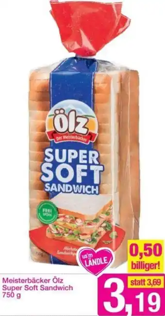 Sutterlüty Meisterbäcker Ölz Super Soft Sandwich 750 g Angebot