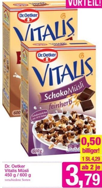Sutterlüty Dr. Oetker Vitalis Müsli 450g/600 g Angebot