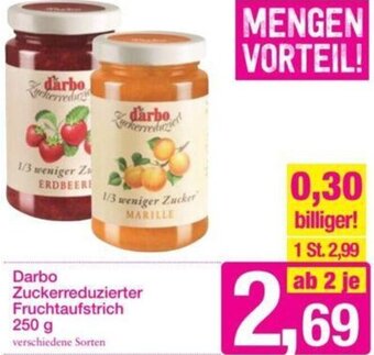 Sutterlüty Darbo Zuckerreduzierter Fruchtaufstrich 250 g Angebot