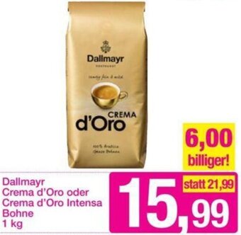 Sutterlüty Dallmayr Crema d'Oro oder Crema d'Oro Intensa Bohne 1 kg Angebot