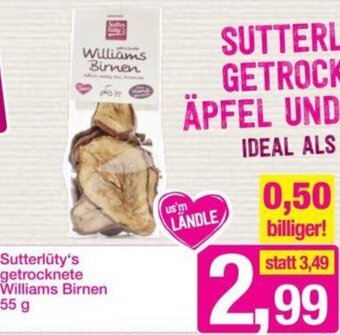 Sutterlüty Sutterlüty's getrocknete Williams Birnen 55 g Angebot