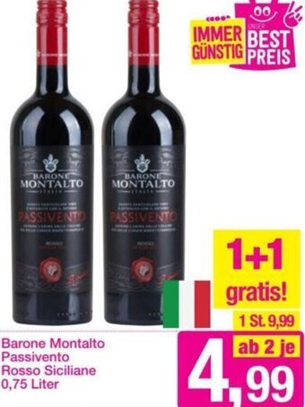 Sutterlüty Barone Montalto Passivento Rosso Siciliane 0,75 Liter Angebot