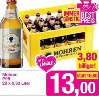 Sutterlüty Mohren Pfiff 20 x 0,33 Liter Angebot