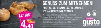 Sutterlüty 1/2 Hähnchen mit Semmel Angebot