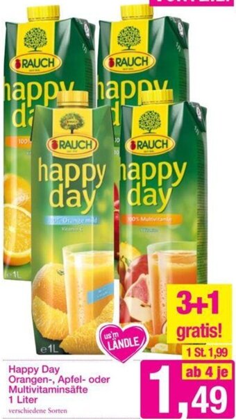 Sutterlüty Happy Day Orangen-, Apfel- oder Multivitaminsäfte 1 Liter Angebot