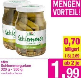 Sutterlüty efko Schlemmergurken 320 g- 350 g Angebot
