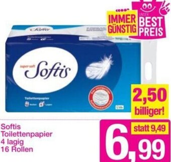 Sutterlüty Softis Toilettenpapier 4-lagig 16 Rollen Angebot