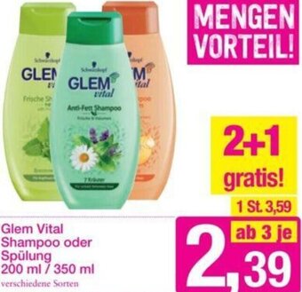 Sutterlüty Glem Vital Shampoo oder Spülung 200 ml / 350 ml Angebot