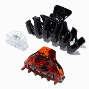 Claire's Mixed tortoiseshell hair claws - 3 pack Angebot