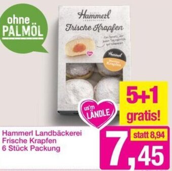 Sutterlüty Hammerl Landbäckerei Frische Krapfen 6 Stück Packung Angebot