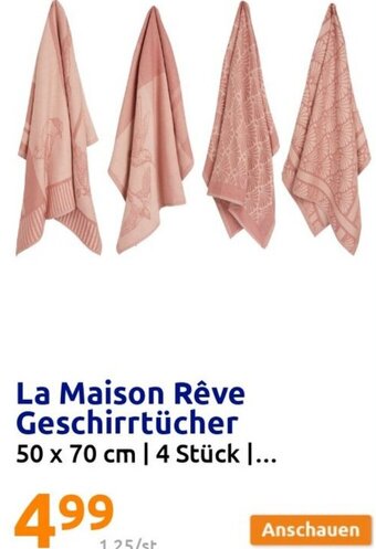 Action La Maison Rêve Geschirrtücher 50 x 70 cm Angebot