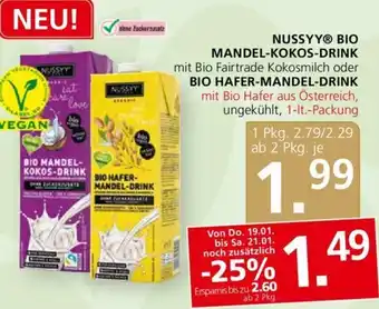 Spar Nussyy® Bio Mandel-Kokos-Drink oder Bio Hafer-Mandel-Drink 1lt Angebot