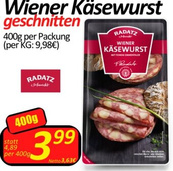 Wurstico Wiener Käsewurst 400g Angebot