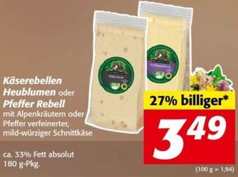 Nah&Frisch Käserebellen Heublumen oder Pfeffer Rebell 180g Angebot