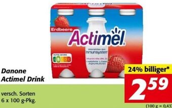 Nah&Frisch Danone Actimel Drink 6 x 100 g Angebot