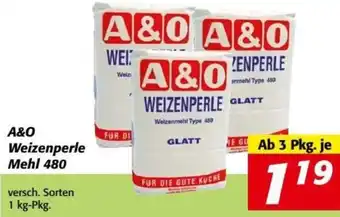 Nah&Frisch A&O Weizenperle Mehl 480 1 kg Angebot