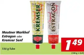 Nah&Frisch Mautner Markhof Estragon oder Kremser Senf 330 g Angebot
