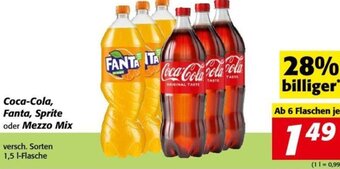 Nah&Frisch Coca-Cola, Fanta, Sprite oder Mezzo Mix Angebot
