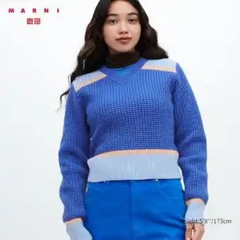 UNIQLO Marni popcorn knitted v neck jumper Angebot
