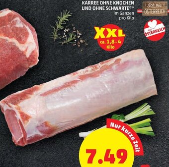 PENNY Karree Ohne Knochen und Ohne Schwarte pro kilo Angebot