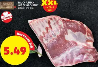 PENNY Bauchfleisch Wie Gewachsen pro kilo Angebot