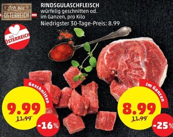 PENNY Rindsgulaschfleisch pro kilo Angebot