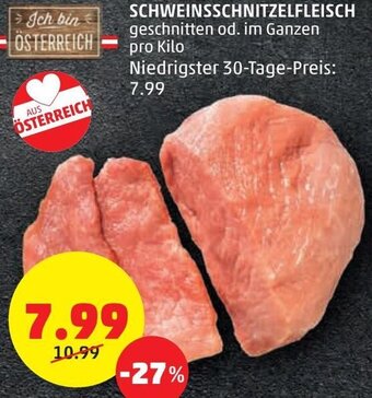 PENNY Schweinsschnitzelfleisch pro kilo Angebot