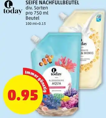 PENNY today Seife Nachfüllbeutel 750 ml Angebot