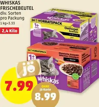 PENNY Whiskas Frischebeutel 2,4 Kilo Angebot