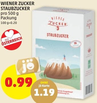 PENNY Wiener Zucker Staubzucker 500g Angebot