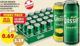 PENNY Gösser Märzen od. Naturradler od. Naturradler 0,0% Alkoholfrei 0,5 Liter Angebot