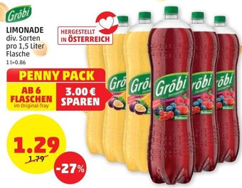 PENNY Gröbi Limonade 1,5 Liter Angebot