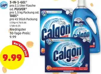 PENNY Calgon 3-in-1-Gel 2,1 Liter od. Pulver 1,5 kg Angebot